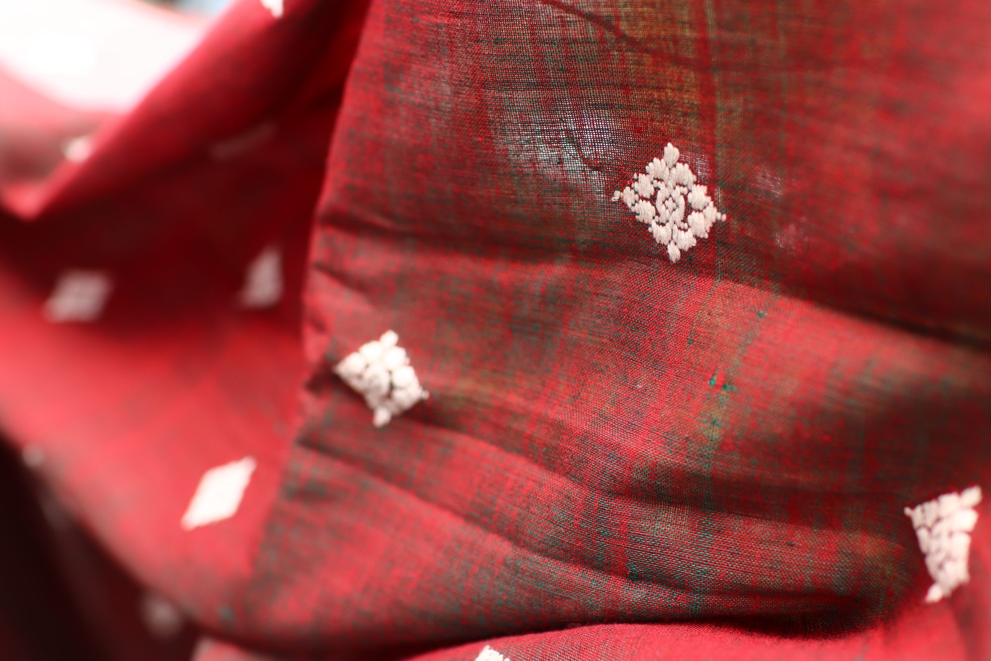 Maroon Handwoven Saree with Small Buta