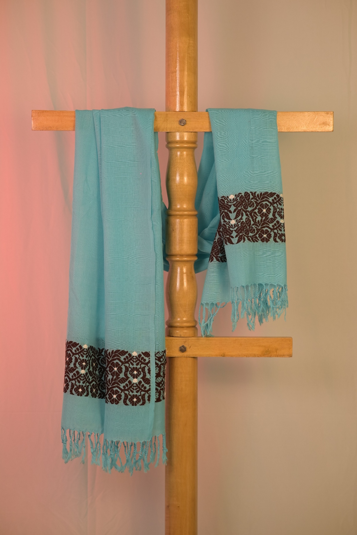 Sky Blue Handwoven Cotton Stole